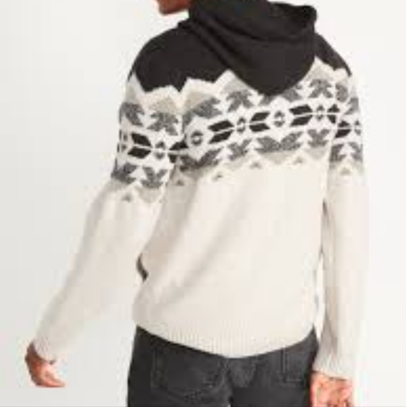 COPY - Old Navy cozy Fair isles sweater with hoodie size m in men's - Picture 2 of 7